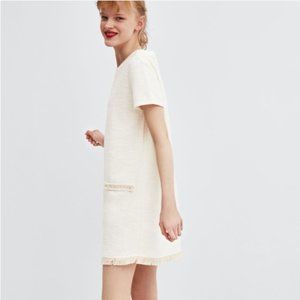 ZARA Tweed Dress with Pearls
